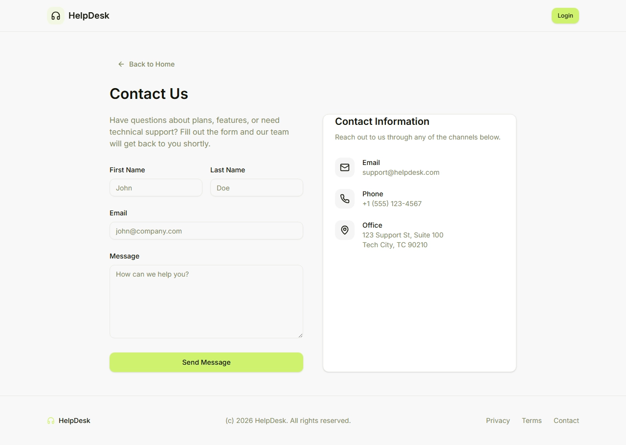 Vista de Helpdesk MVP 3